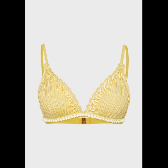 NWT River Island [ 6 US ] Cornelli Molded Push up Triangle‎ Bikini Top in Yellow - Picture 11 of 11